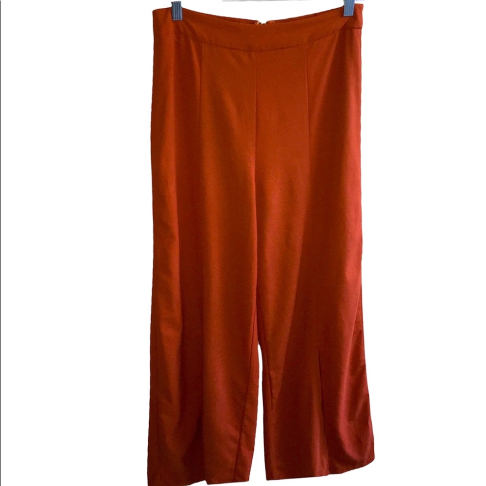 Privacy Orange High Waisted Flare Pants